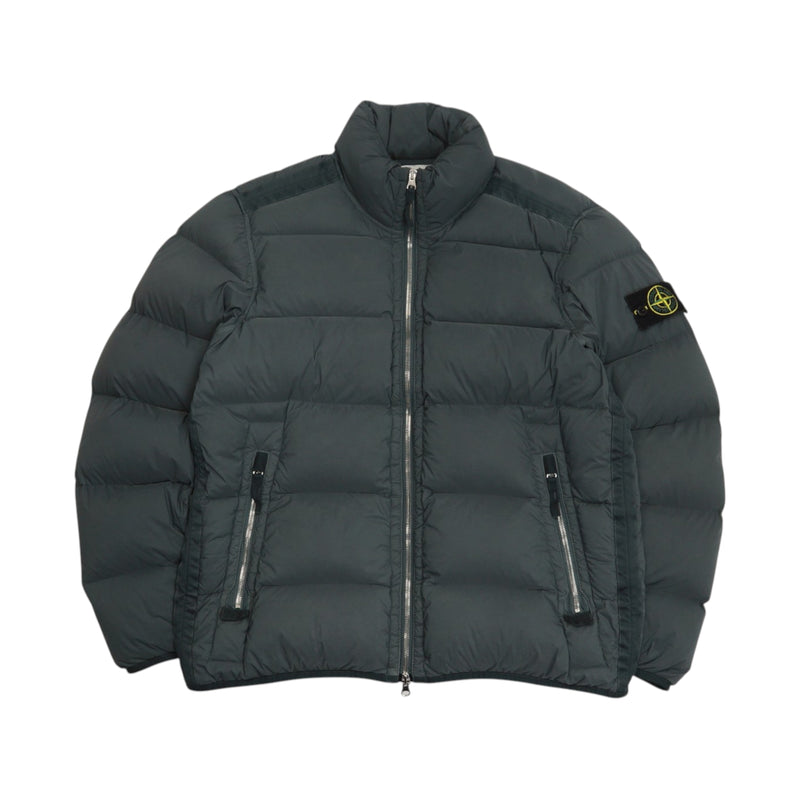 Stone Island A/W 23 Seamless Tunnel Nylon Down-TC Puffer Jacket in Grey, front