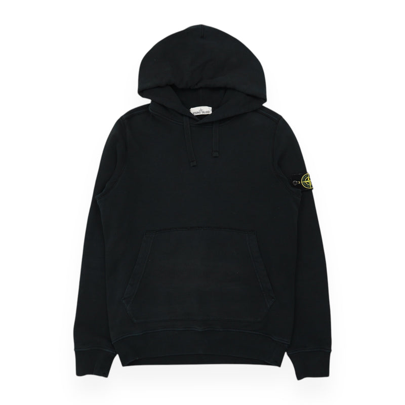 Stone Island A/W 18 Garment Dyed Popover Hoodie in Navy, front