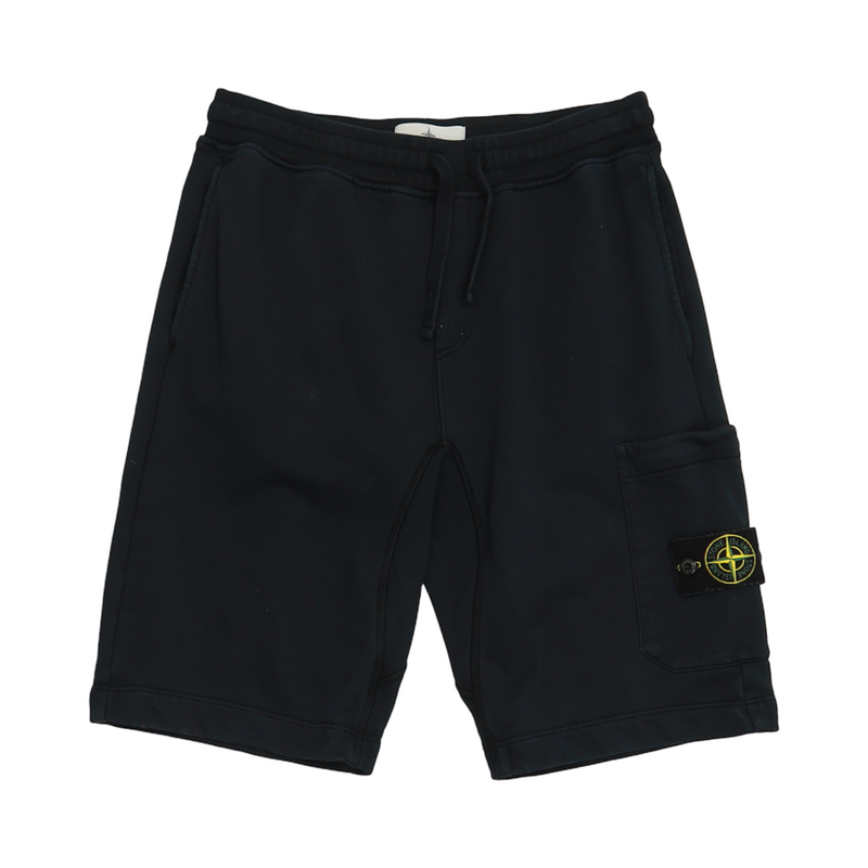 Stone Island S/S 19 Garment Dyed Sweat Shorts in Navy, front