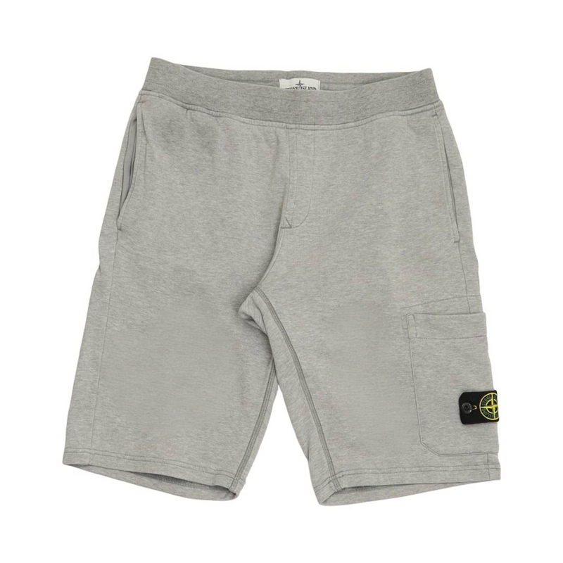 Stone Island Junior S/S 20 Logo Patch Shorts in Grey, front