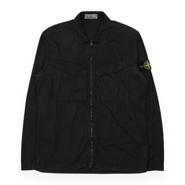 Stone Island Brushed Cotton Canvas Zip Overshirt
