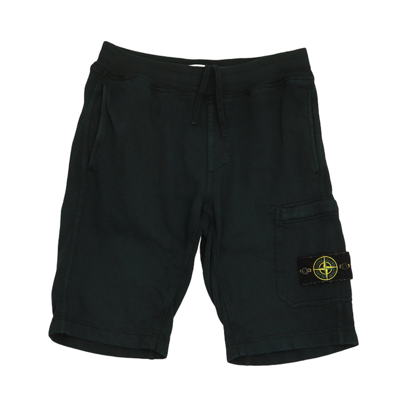 Stone Island S/S 17 Cotton Jersey Cargo Shorts in Black, front