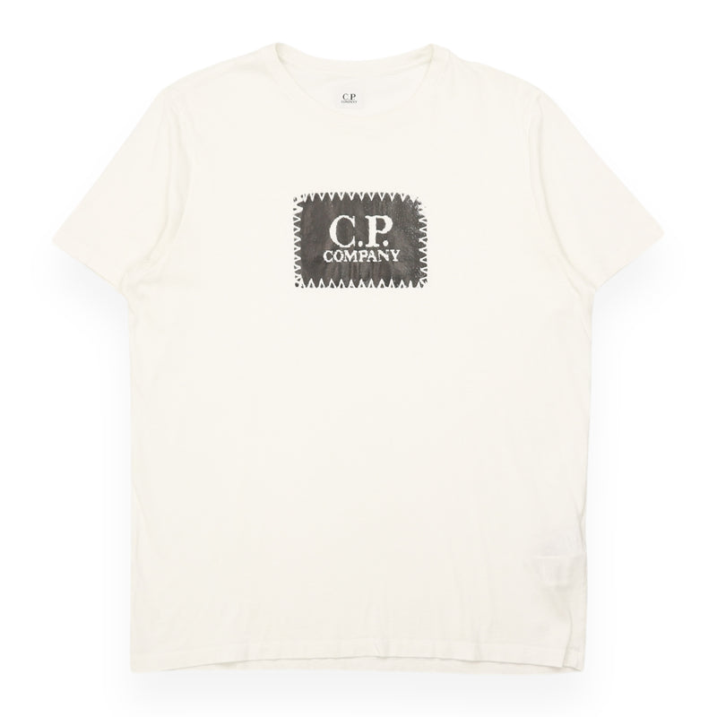 CP Company Block Logo T-Shirt in White, front