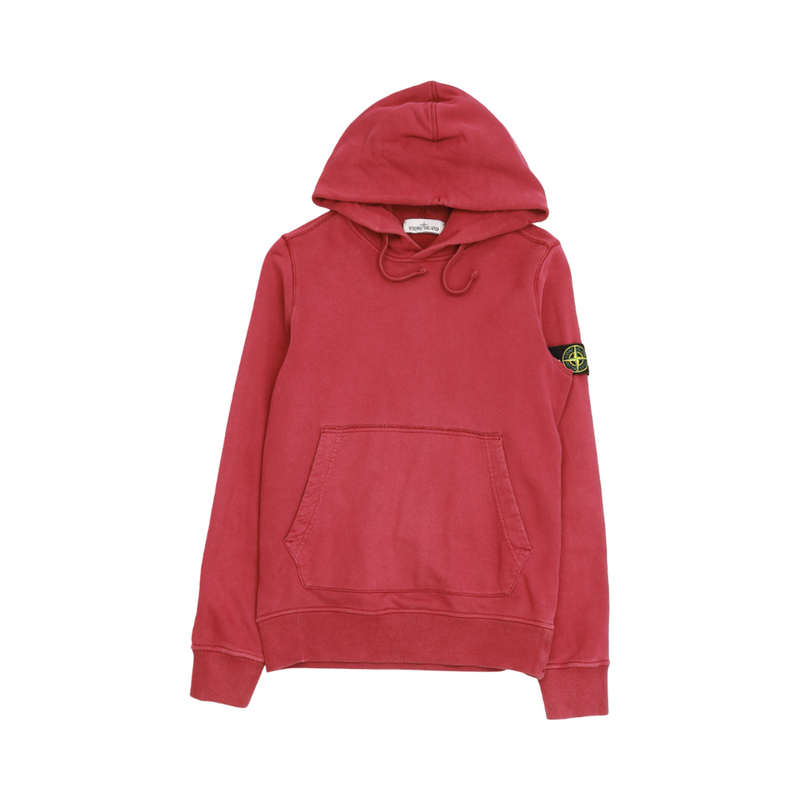 Stone Island A/W 18 Garment Dyed Popover Hoodie in Plum, front