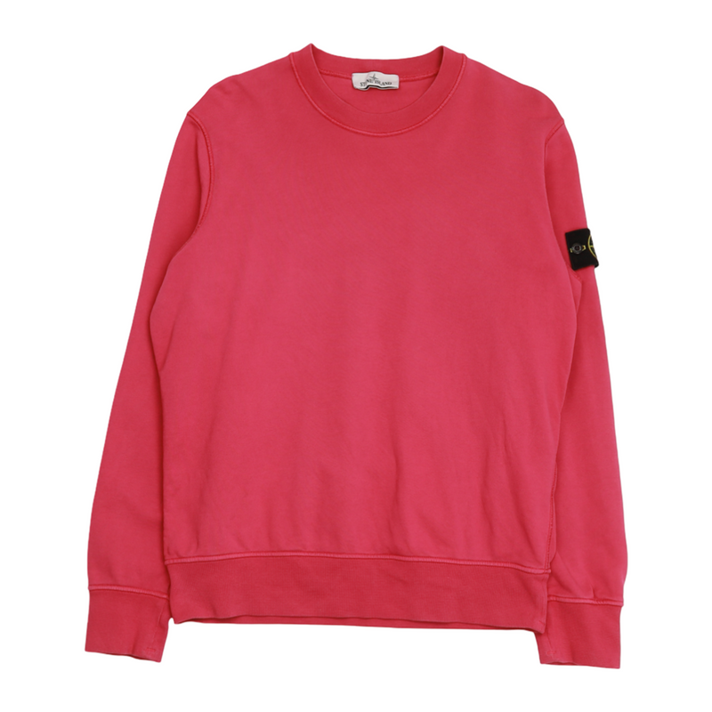 Stone Island S/S 22 Garment Dyed Sweatshirt in Pink, front