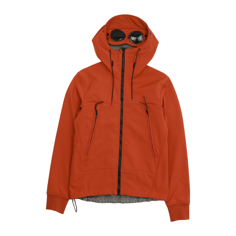 C.P. Company A/W 15 Soft Shell Goggle Jacket in Orange, front