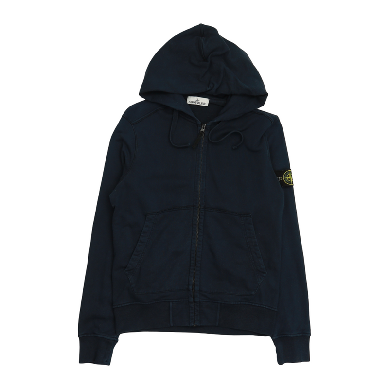 Stone Island S/S 18 Full Zip Hoodie in Navy, front