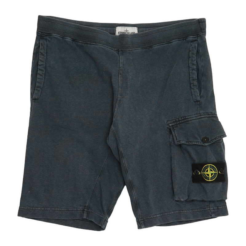 Stone Island S/S 19 Garment Dyed Cargo Shorts in Navy, front