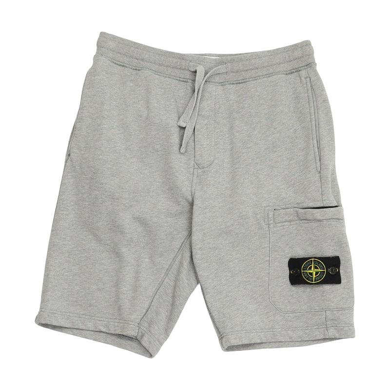 Stone Island S/S 20 Cotton Jersey Cargo Shorts in Grey, front
