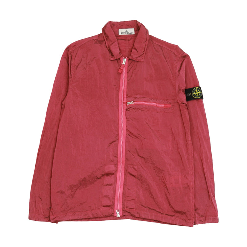 Stone Island S/S 23 Nylon Metal Econyl Overshirt in Pink, front