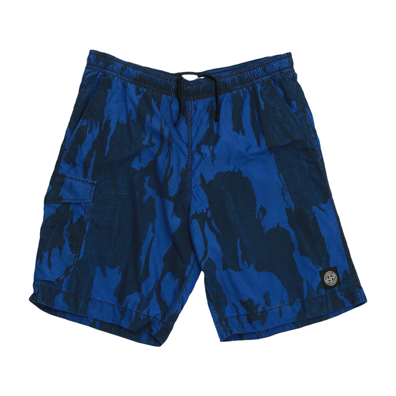 Stone Island S/S 15 Camo Swimming Shorts in Blue, front