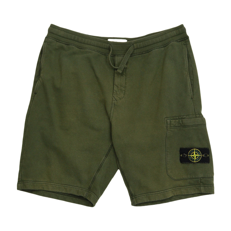 Stone Island A/W 20 Cargo Cotton Shorts in Green, front