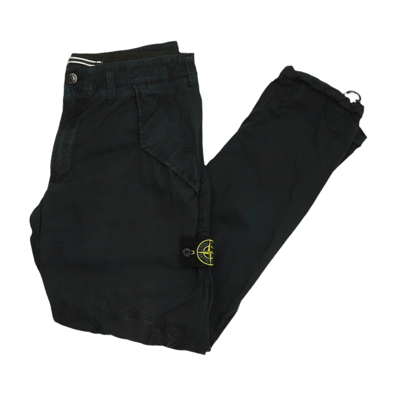 Stone Island S/S 18 RE-T Cinched Cargo Pants in Black, front