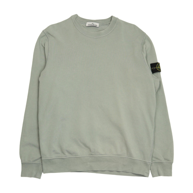 Stone Island S/S 23 Garment Dyed Sweatshirt in Blue, front