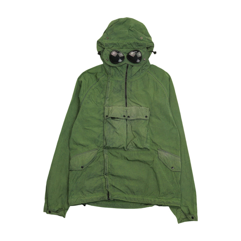 C.P. Company Chrome Re-Colour Goggle Jacket in Green, front