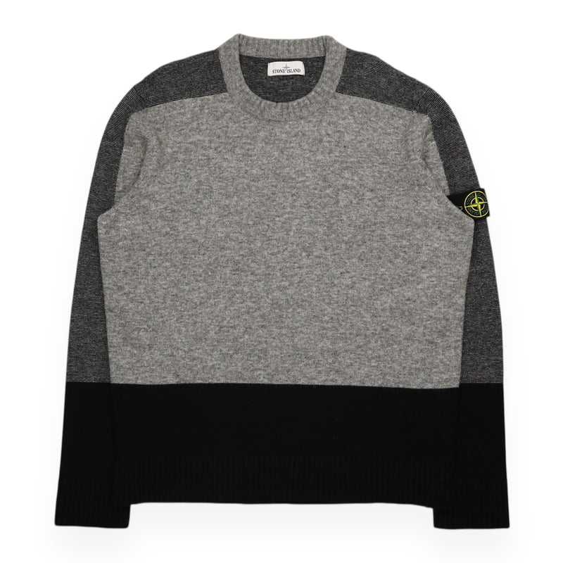 Stone Island Multi Colour Block Soft Knit Jumper in Black, front
