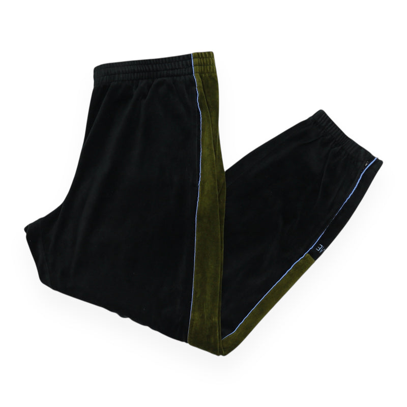 Supreme Velour Track Jogger Pants in Black, front