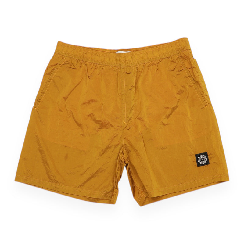 Stone Island Nylon Metal Swim Shorts in Mustard, front
