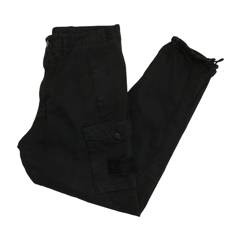 Stone Island A/W 20 Ghost Type CO Cargo Pants in Black, front