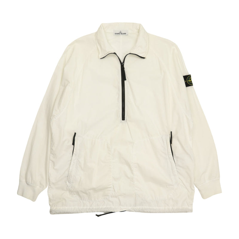 Stone Island S/S 20 Cotton Smock Overshirt in White, front