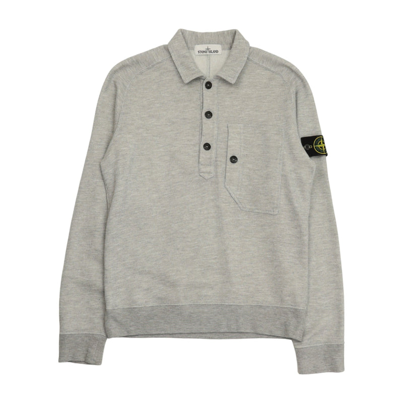 Stone Island S/S 15 Collared Pocket Sweatshirt in Grey, front