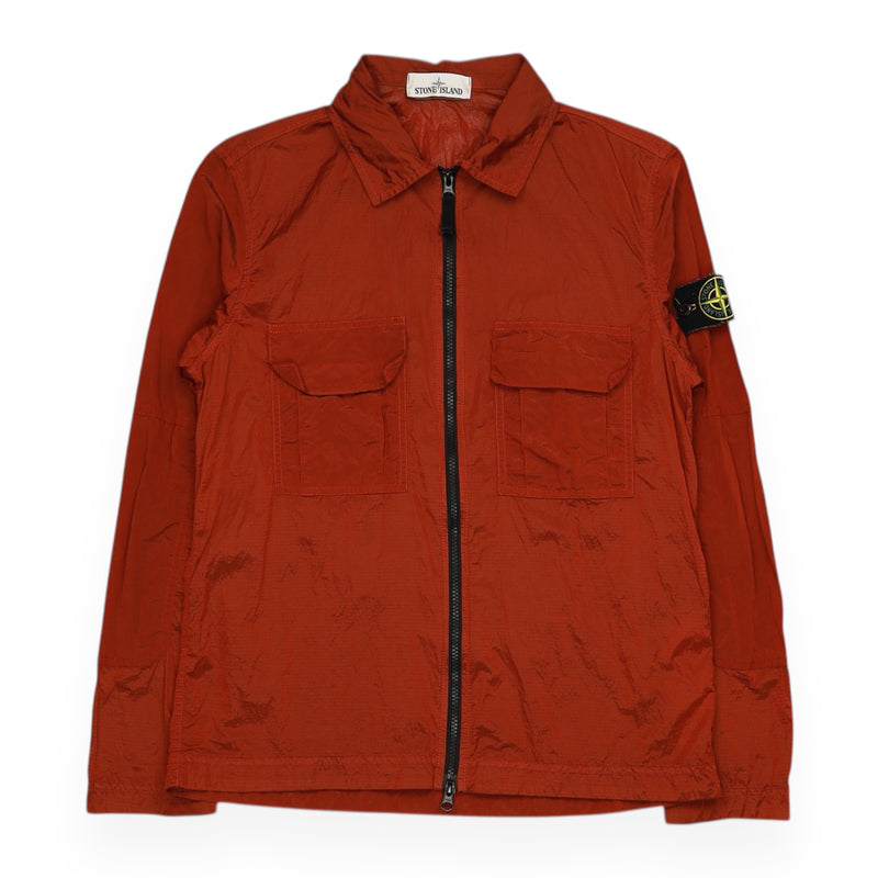 Stone Island S/S 19 Nylon Metal Ripstop Overshirt in Red, front