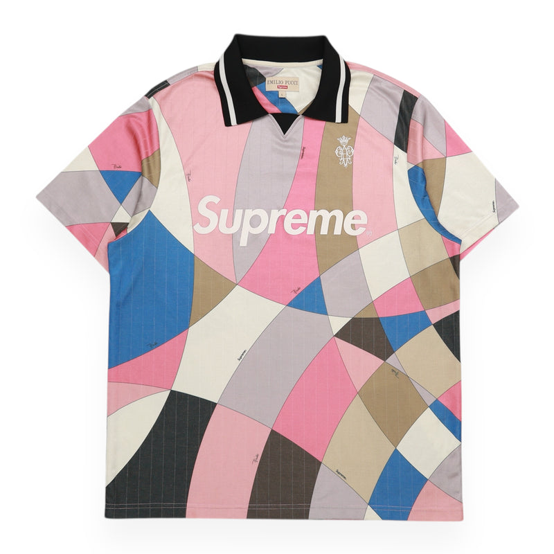 Supreme x Emilio Pucci Soccer T-Shirt in Multi, front