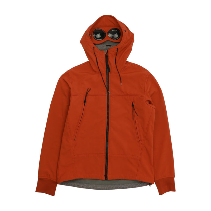 C.P. Company A/W 15 Soft Shell Goggle Jacket in Orange, front