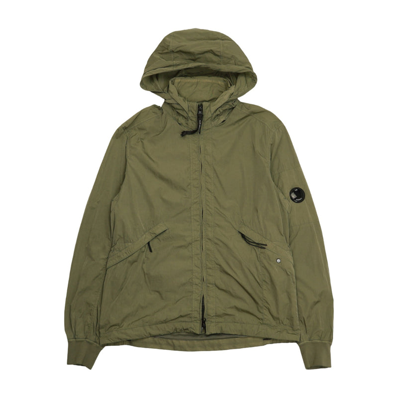 C.P. Company Chrome-R Hooded Lens Jacket in Khaki, front