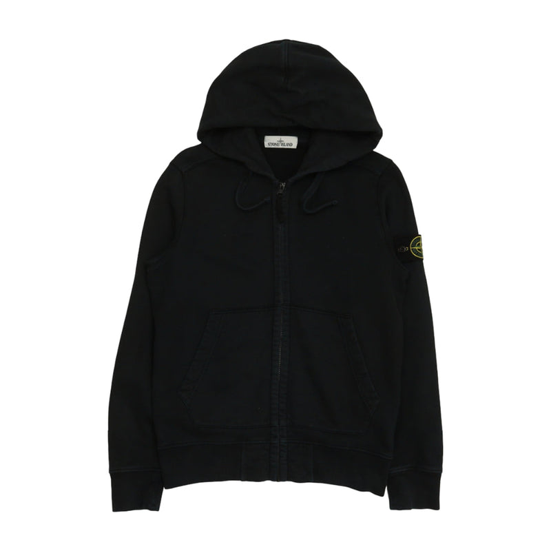 Stone Island A/W 19 Full Zip Hoodie in Black, front