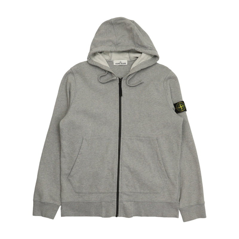 Stone Island A/W 20 Full Zip Hoodie in Grey, front