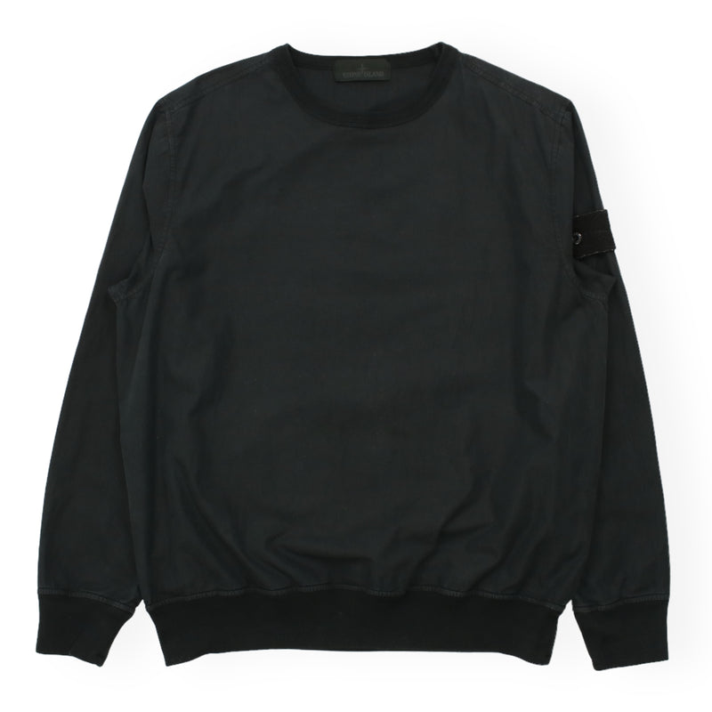 Stone Island S/S 19 Ghost Resin Cotton Sweatshirt in Black, front