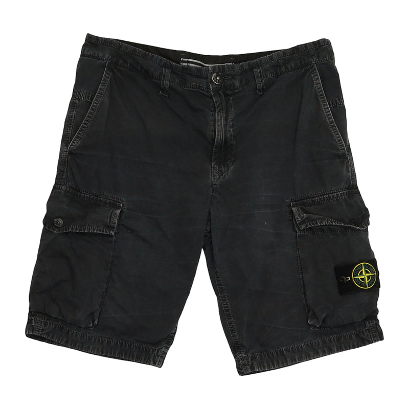 Stone Island S/S 21 Type RE-T Bermuda Cargo Shorts in Black, front