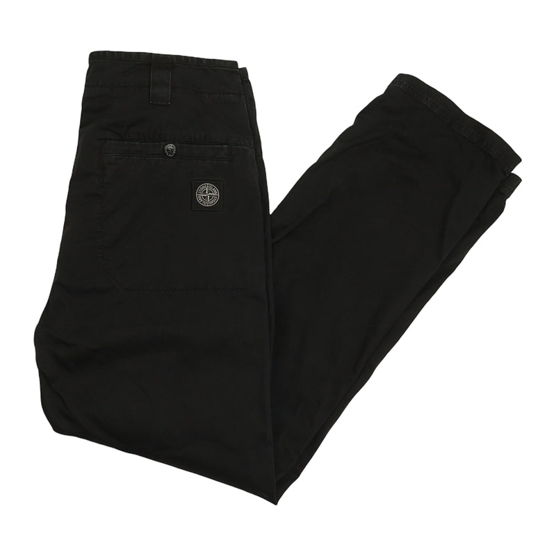 Stone Island S/S 24 Cotton Stretch Broken Twill Fatigue Pants in Black, front