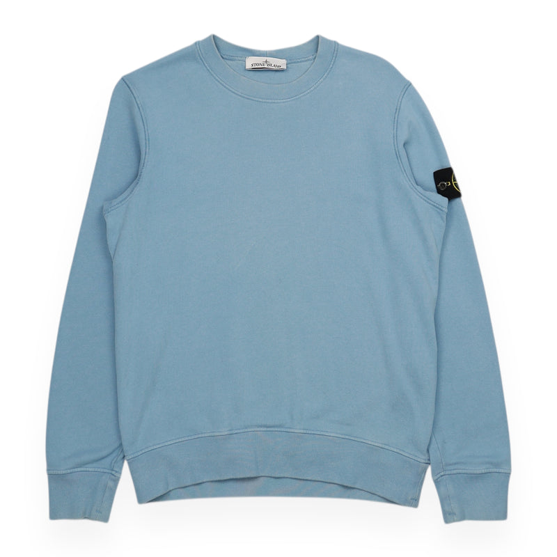 Stone Island A/W 22 Garment Dyed Crewneck Sweatshirt in Baby Blue, front