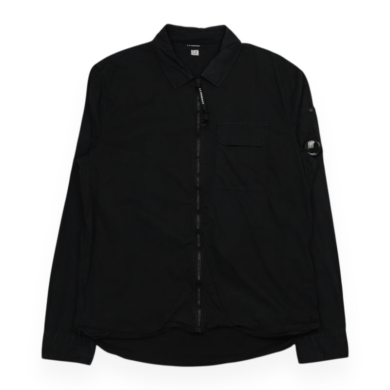 CP Company Gabardine Overshirt in Black, front