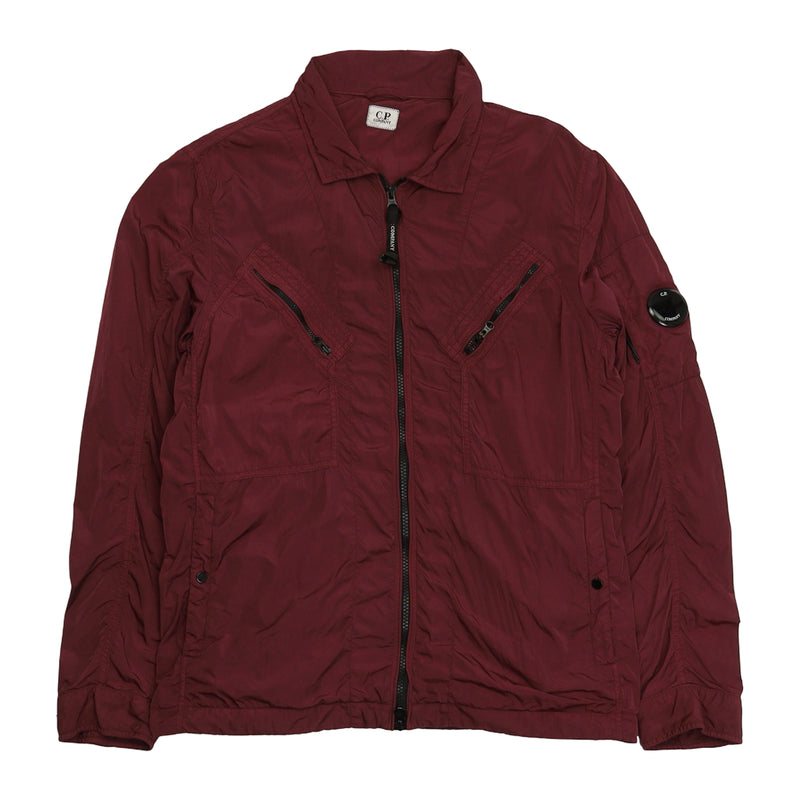 C.P. Company Chrome Zip Lens Overshirt in Purple, front