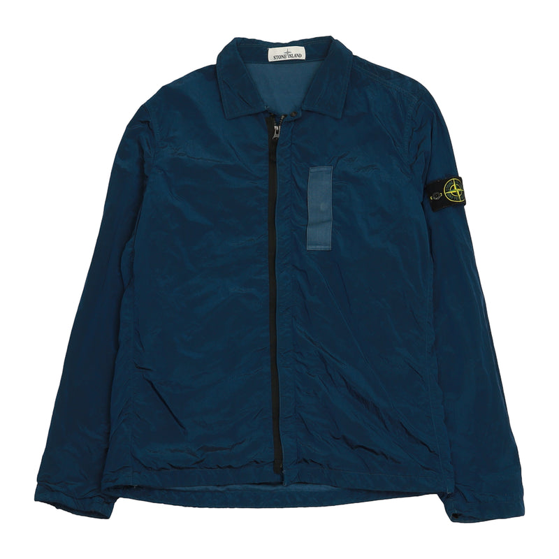 Stone Island A/W 17 Nylon Metal Shimmer Overshirt in Blue, front