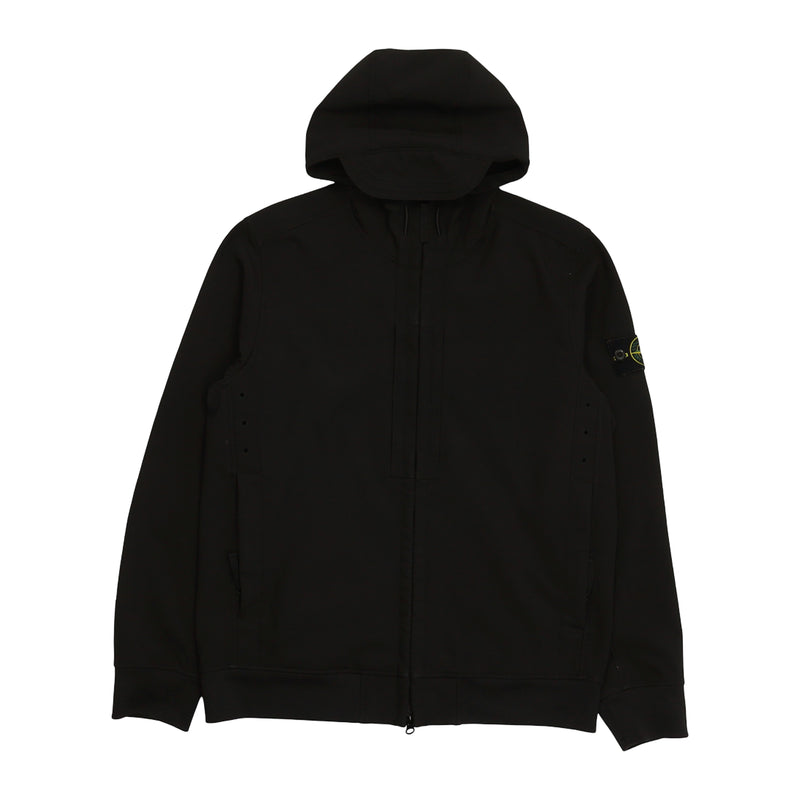 Stone Island A/W 23 Re Dye Technology Soft Shell Jacket in Black, front