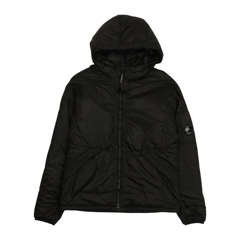 C.P. Company A/W 21 D.D. Shell Outline PrimaLoft Hooded Jacket in Black, front