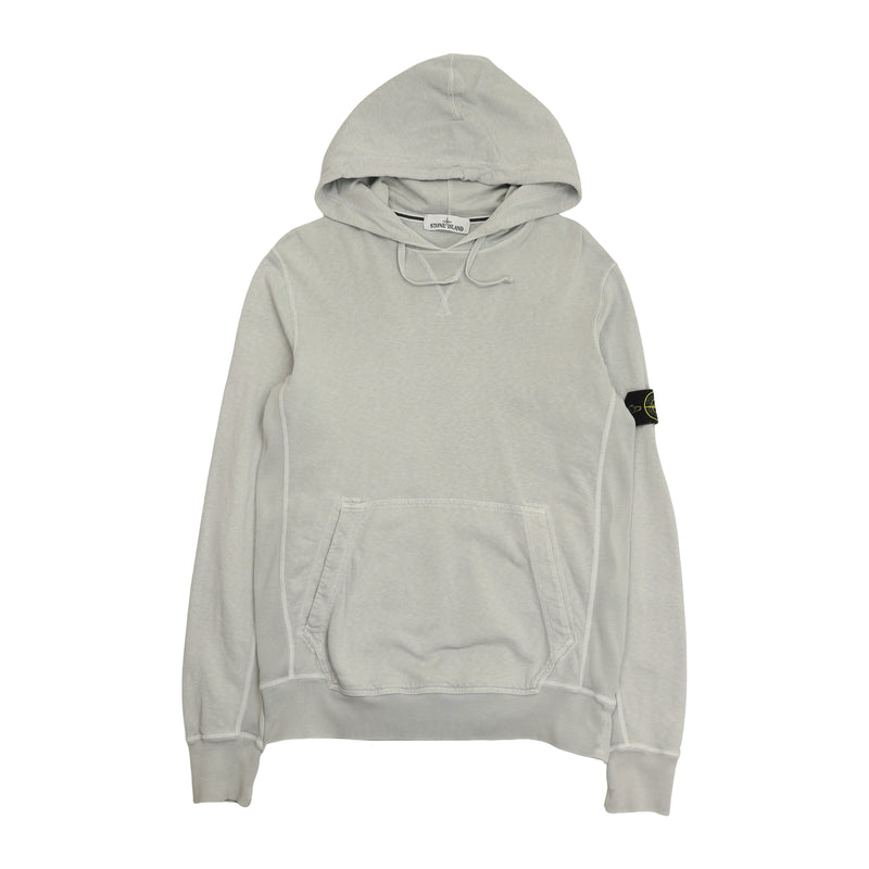 Stone Island S/S 17 Garment Dyed Hoodie in Grey, front
