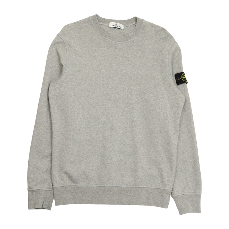 Stone Island S/S 24 Brushed Cotton Sweatshirt in Grey, front