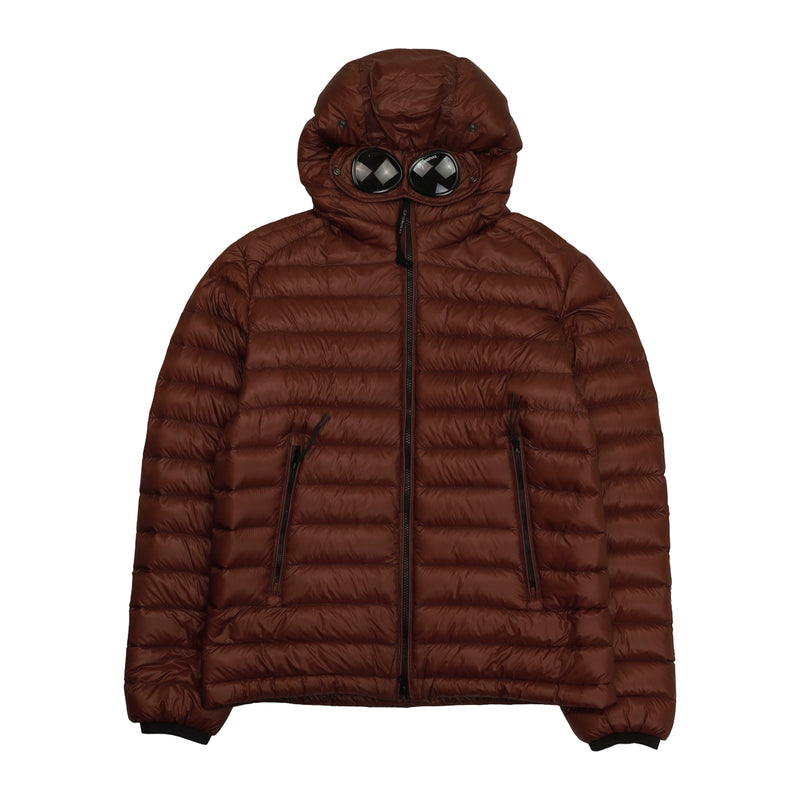 C.P. Company D.D. Shell Down Puffer Goggle Jacket in Purple, front