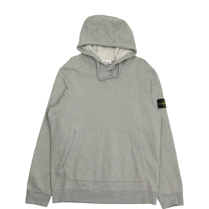 Stone Island A/W 21 Garment Dyed Popover Hoodie in Grey, front
