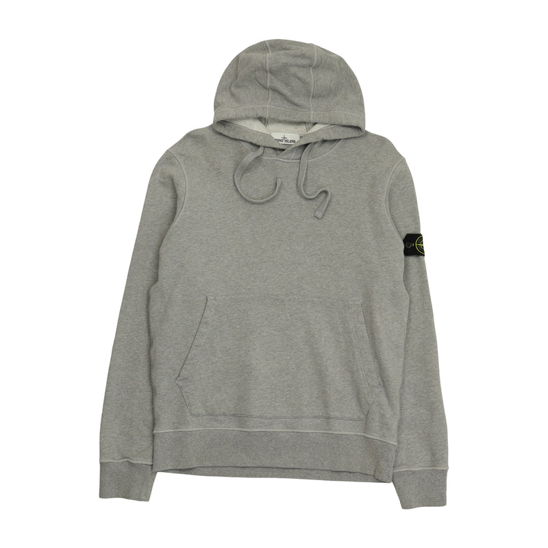 Stone Island A/W 20 Garment Dyed Popover Hoodie in Grey, front