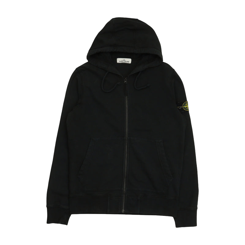 Stone Island A/W 20 Full Zip Hoodie in Black, front