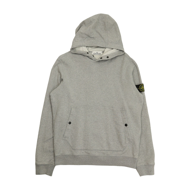 Stone Island A/W 23 Garment Dyed Popover Hoodie in Grey, front