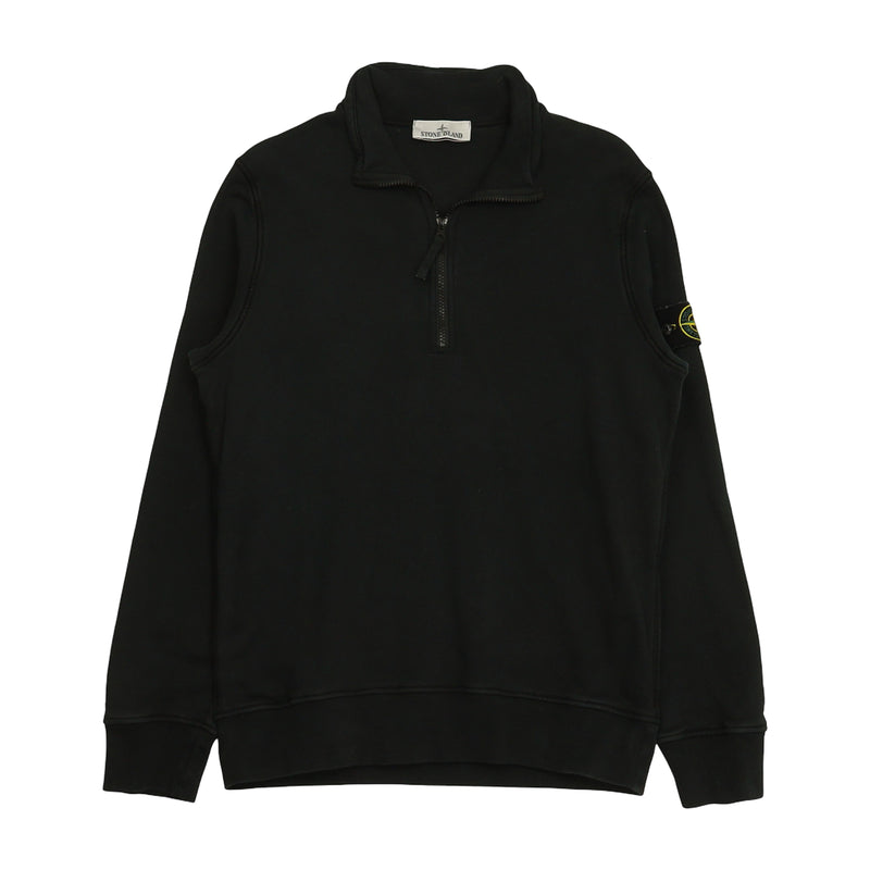 Stone Island A/W 24 Half Zip Sweatshirt in Black, front
