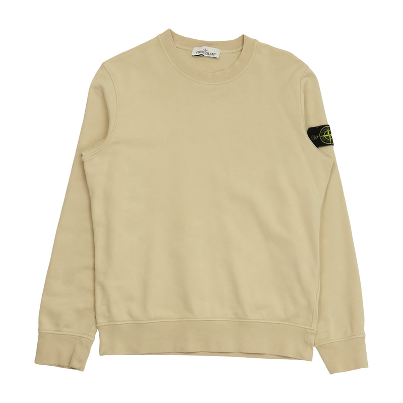Stone Island S/S 21 Garment Dyed Sweatshirt in Beige, front
