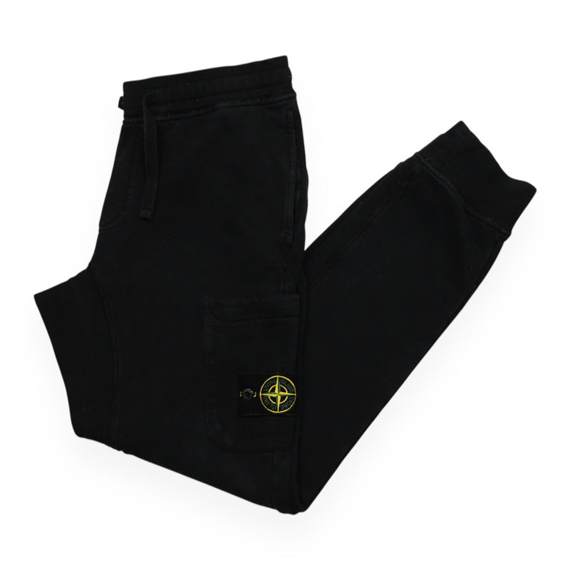 Stone Island A/W 18 Garment Dyed Cargo Sweat Pants in Black, front